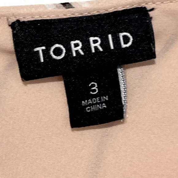 Torrid Pink/Black/White Double Layer Chiffon Striped Cami Top Size 3X 22/24 - Picture 6 of 9